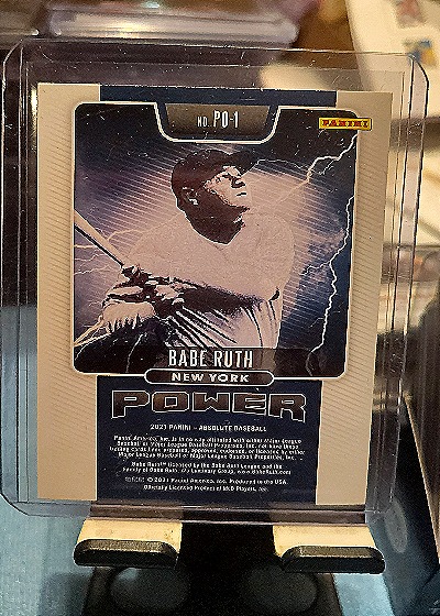 2021 Panini Absolute Baseball #PO-1 Babe Ruth Power Insert — back