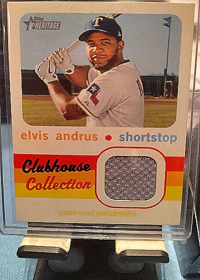 2020 Topps Heritage Clubhouse Collection Relics #CCREA Elvis Andrus — front