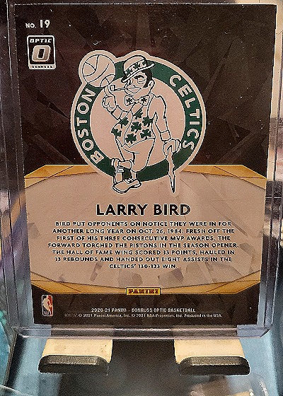 2020-21 Panini Donruss Optic #19 Larry Bird Winner Stays — back