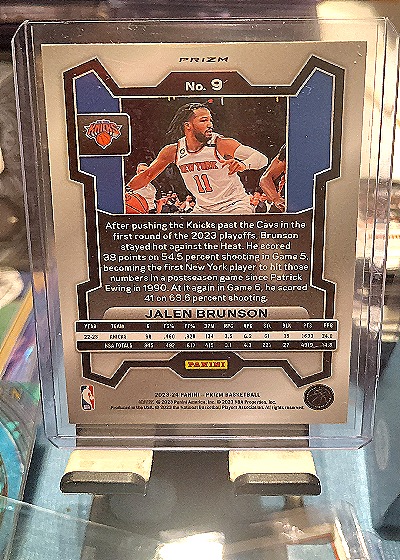 2023-24 Panini Prizm #9 Jalen Brunson — back
