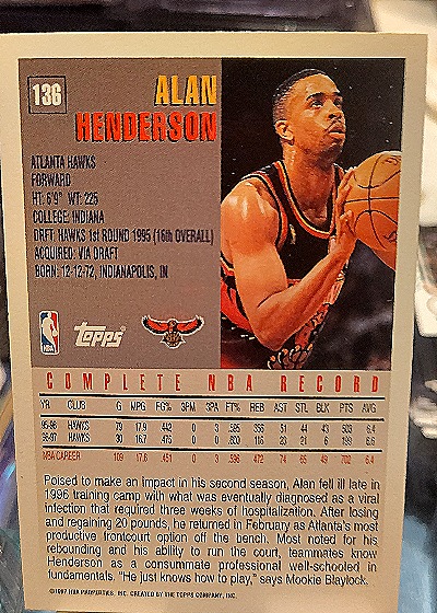 1997-98 Topps #135 Sean Elliott — back