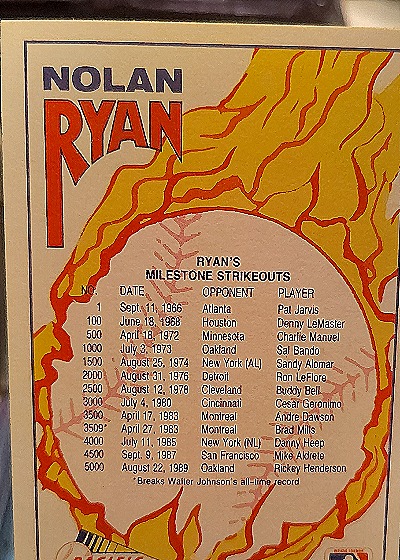 1991 Pacific Nolan Ryan Texas Express I #49 Milestone Strikeouts Nolan Ryan — back