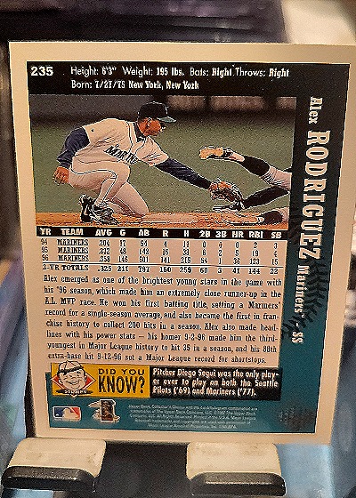 1997 Collector's Choice #235 Alex Rodriguez — back
