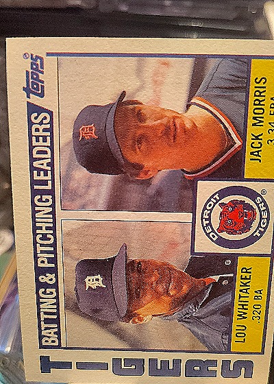 1984 Topps #666 Tigers Leaders / Checklist (Lou Whitaker / Jack Morris) — front