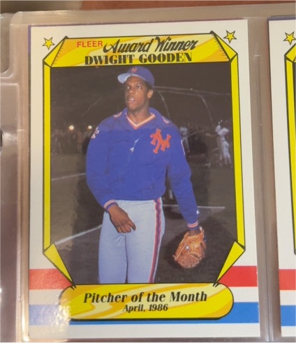 1987 Fleer Award Winners #15 Dwight Gooden — front