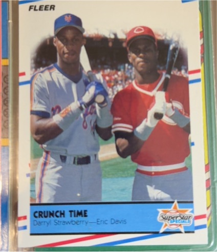 1988 Fleer #637 Darryl Strawberry / Eric Davis — front