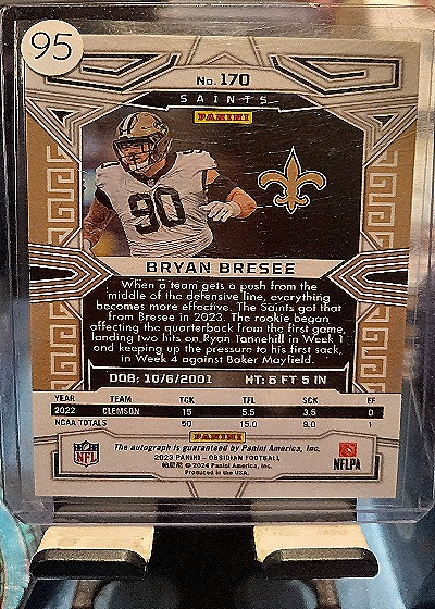 2023 Panini Obsidian #170 Bryan Bresee — back