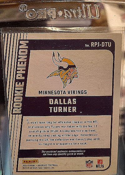 2024 Panini Donruss Rookie Phenom #RPJ-DTU Dallas Turner — back