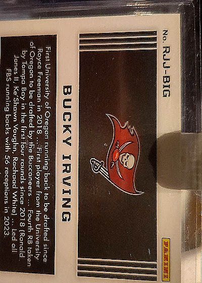 2024 Panini Obsidian #RJJ-BIG Bucky Irving — back