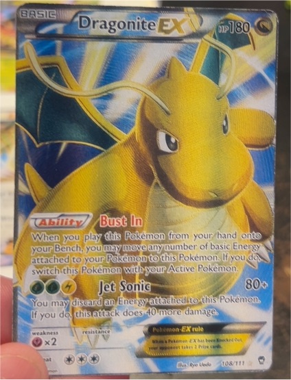 2014 Pokémon XY Furious Fists #108 Dragonite EX — front