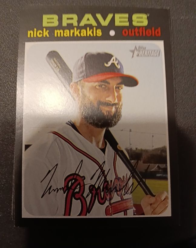 2020 Topps Heritage #100 Nick Markakis — front