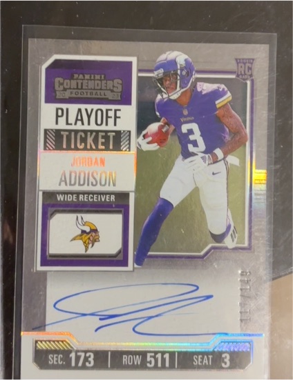 2023 Panini Contenders Rookie Ticket Auto Jordan Addison — front