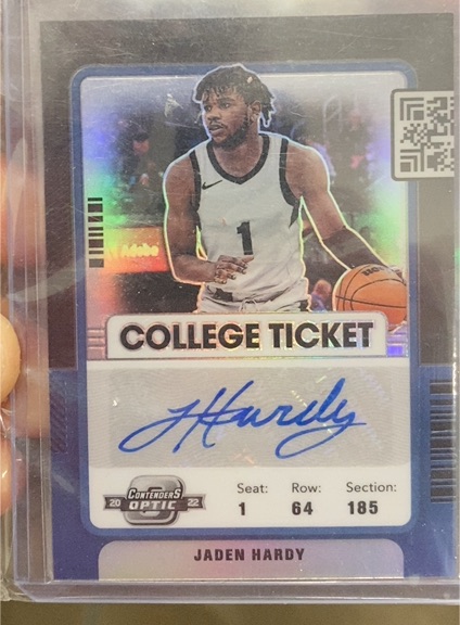 2022 Panini Chronicles Contenders Optic College Ticket Jaden Hardy — front