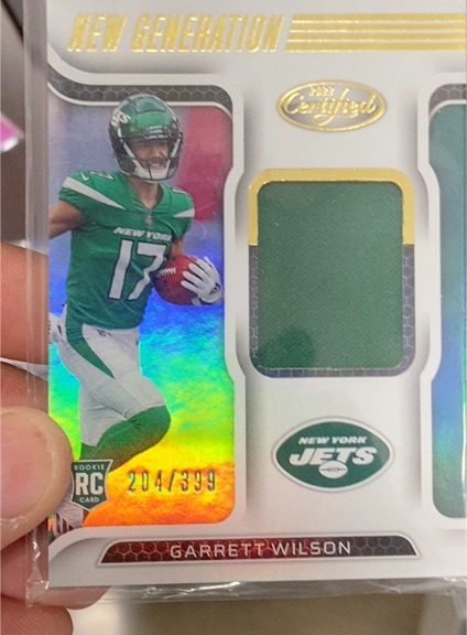 2022 Panini Certified New Generation Jerseys #NGJ-GW Garrett Wilson — front