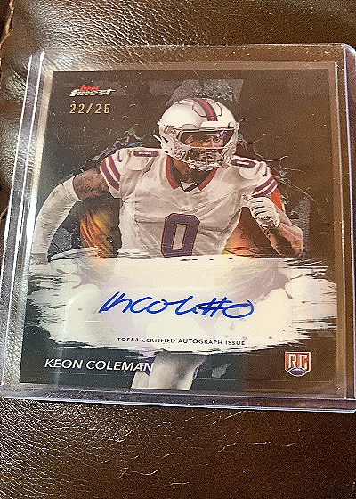 2024 Topps Finest Rookie Finest Autographs Keon Coleman #RA-KC — front