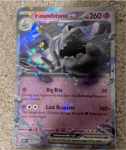 2023 Pokémon TCG Obsidian Flames #102 Houndstone ex — front