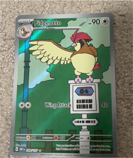 2023 Pokemon SV Obsidian Flames #208 Pidgeotto — front