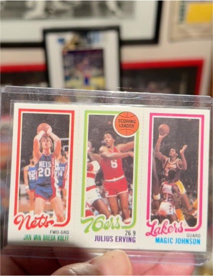 1980 Topps #139-174-162 Magic Johnson, Julius Erving, Jan Van Breda Kolff — front