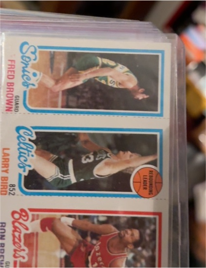 1980 Topps #165 Fred Brown / Larry Bird / Ron Brewer Rebounding Leaders — front