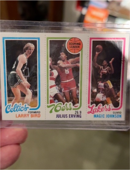 1980-81 Topps #6 Larry Bird / Julius Erving / Magic Johnson — front
