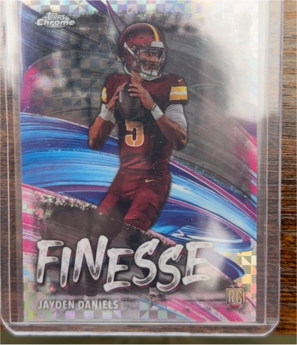 2024 Topps Chrome Finesse #F-3 Jayden Daniels Rookie Card — front