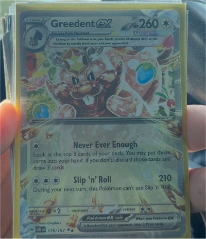 2023 Pokémon TCG Greedent ex SV03: Obsidian Flames #179 — front