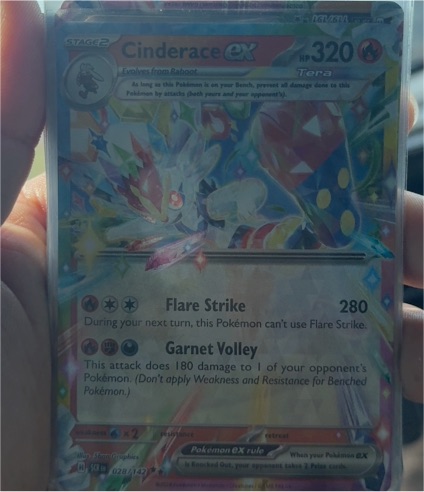 2024 Pokémon Scarlet & Violet SV07: Stellar Crown #028/142 Cinderace ex — front