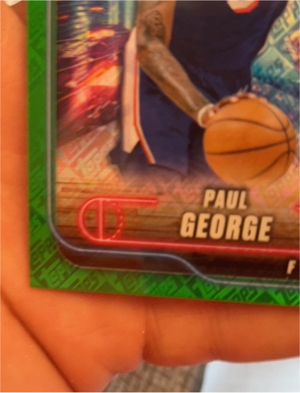 2024-25 Topps Chrome Paul George Logo Green Refractor — front