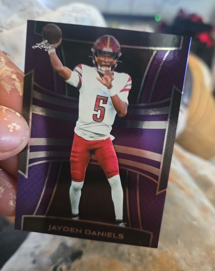 2025 Leaf Metal #B-82 Jayden Daniels Purple Foilboard — front