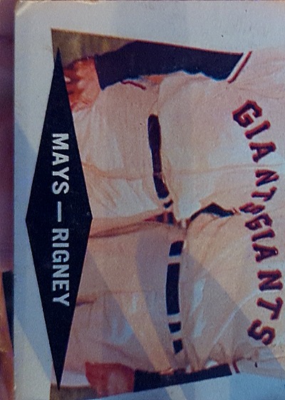 1960 Topps #429 Mays - Rigney — front