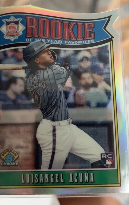 2025 Bowman #ROY-4 Luisangel Acuña Rookie of the Year Favorites — front