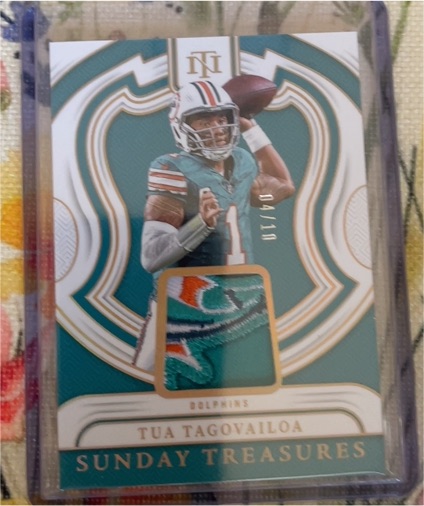 2024 Panini National Treasures Sunday Treasures Patch Tua Tagovailoa — front