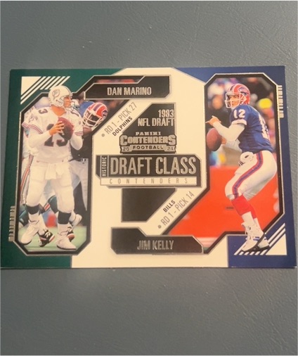 2024 Panini Contenders #7 Dan Marino/Jim Kelly Historic Draft Class — front