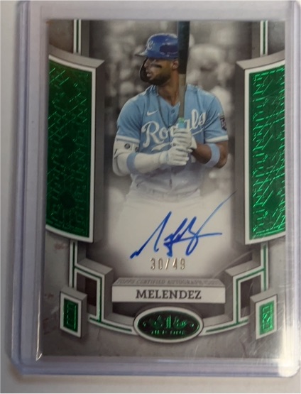 2024 Topps Tier One #BOA-MJ MJ Melendez Break Out Autographs Green Foil #/49 — front