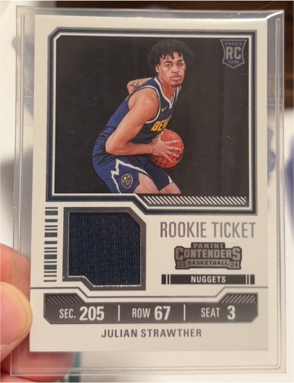 2023-24 Panini Contenders Rookie Ticket Swatches #RTS-STW Julian Strawther — front