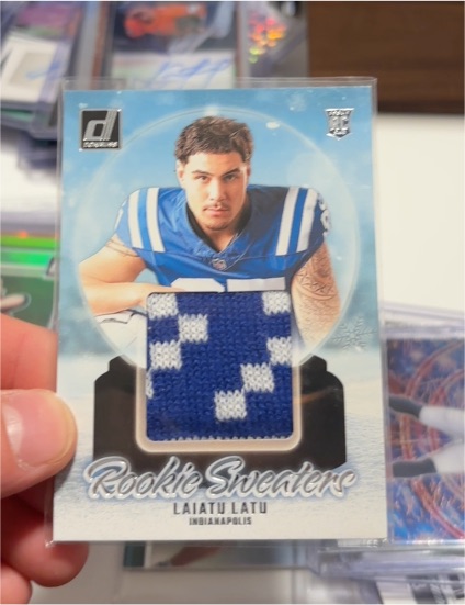 2024 Panini Donruss #RHS-LLA Laiatu Latu Rookie Holiday Sweater — front