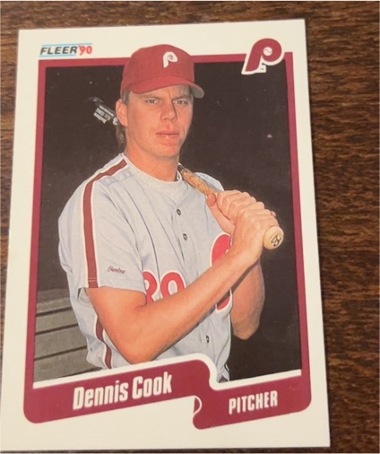 1990 Fleer #554 Dennis Cook — front