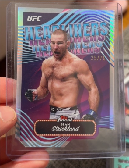 2024 Topps Finest UFC #HDL-16 Sean Strickland Headliners — front