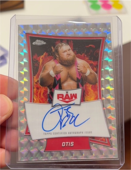 2025 Topps Chrome WWE Red Brand On Card Auto Raw RBA-OTI Otis — front