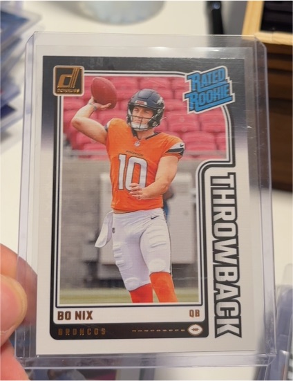 2024 Panini Donruss #46 Bo Nix Rated Rookie Throwback — front