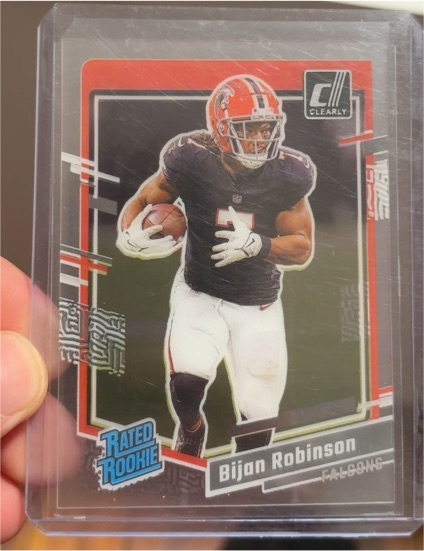 2023 Panini Clearly Donruss #53 Bijan Robinson Rated Rookie Falcons — front
