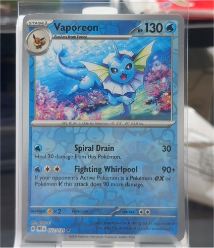 2025 Pokémon TCG Scarlet & Violet Prismatic Evolutions #022 Vaporeon — front