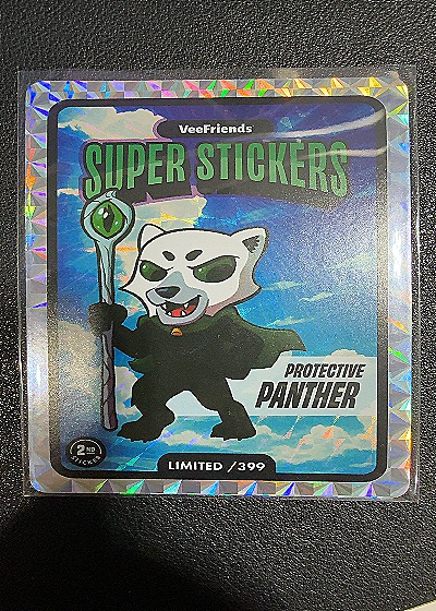2025 VeeFriends Super Stickers Manga Series Protective Panther — front