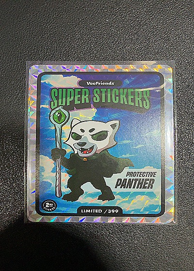 2025 VeeFriends Super Stickers Manga Series Protective Panther /399 — front