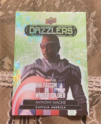 2024 Upper Deck Marvel Studios The Falcon and Winter Soldier Dazzlers Green #DZ-5 Anthony Mackie — front