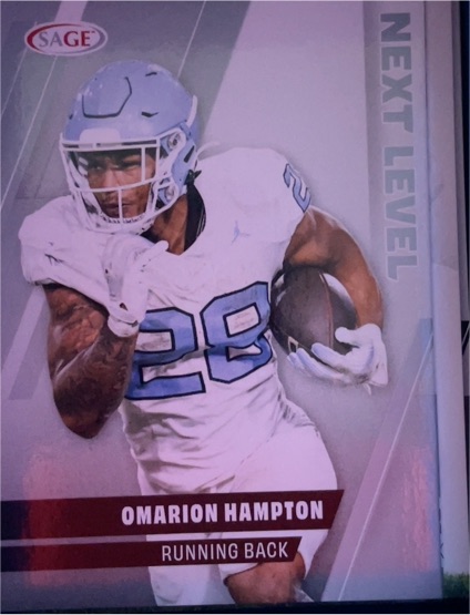2025 Sage Football Next Level #90 Omarion Hampton — front