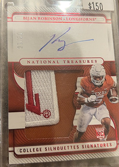 2023 Panini National Treasures College Silhouettes Signatures #CSS-BR Bijan Robinson — front