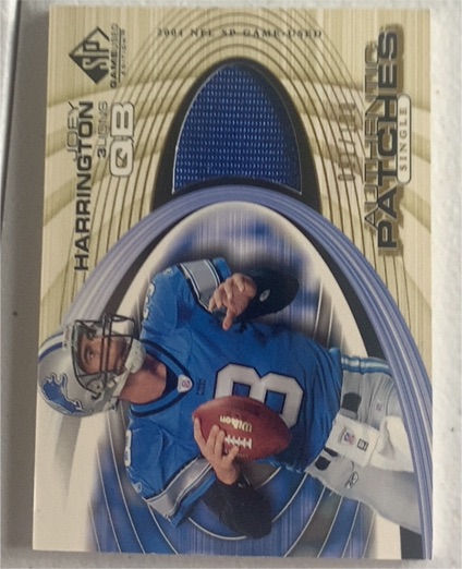 2004 Upper Deck SP Game Used Edition Authentic Patches #AP-JH Joey Harrington — front