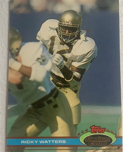 1991 Topps Stadium Club #60 Ricky Watters Rookie Card — front