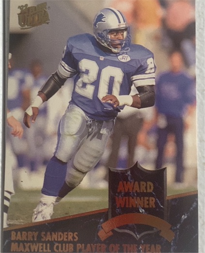 1992 Fleer Ultra Award Winners #8 Barry Sanders — front